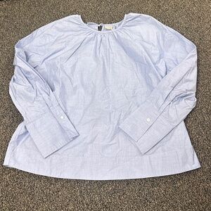 NWT Everlane Linen Long Sleeve Tie Back Blouse - sz L